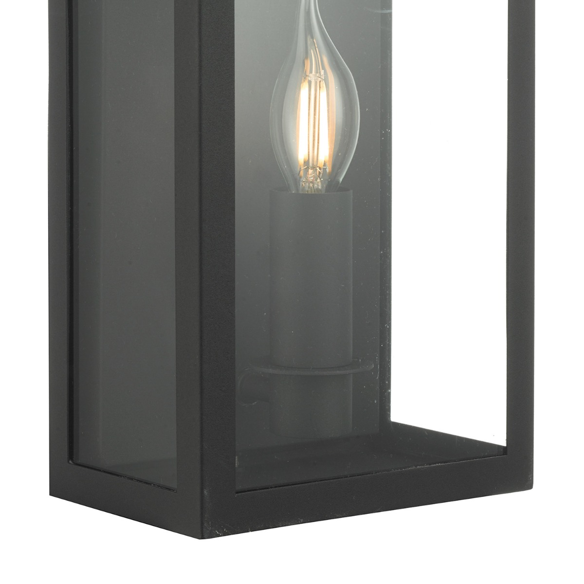 Vapour Coach Lantern Outdoor Wall Light Matt Black IP44