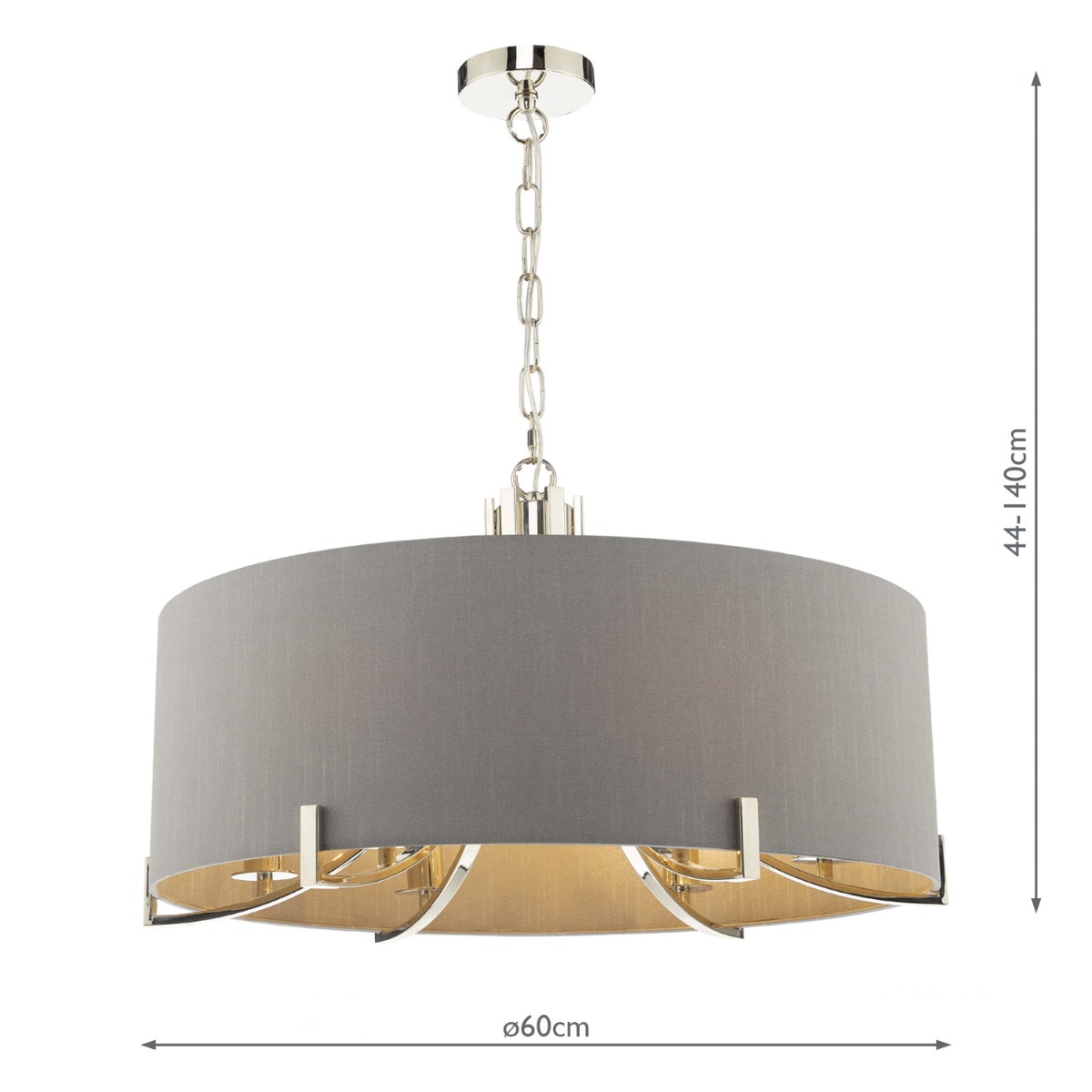 Veyron 6 Light Pendant Polished Nickel With Shade