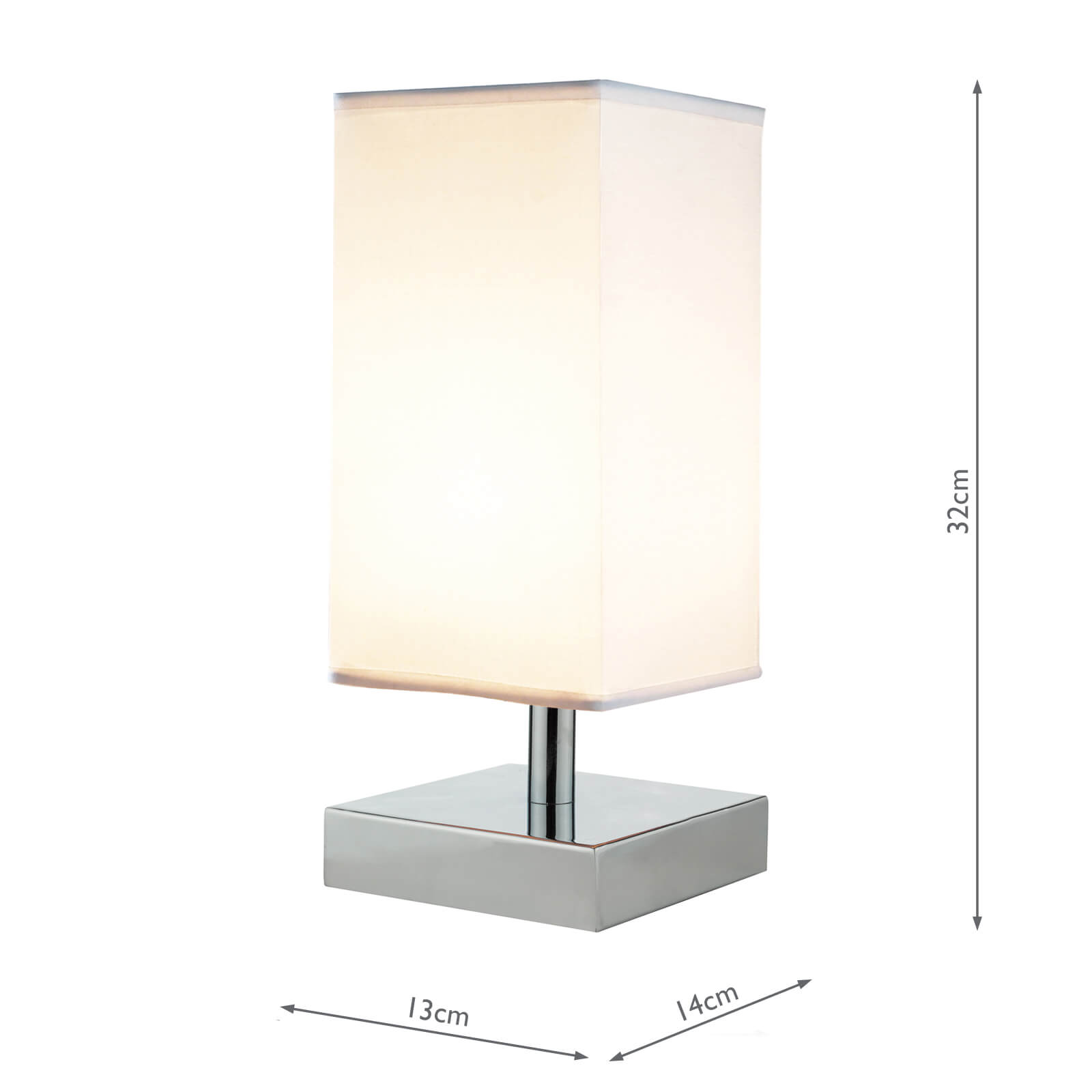 Drayton Touch Table Lamp Square C W, White Square Table Lamp