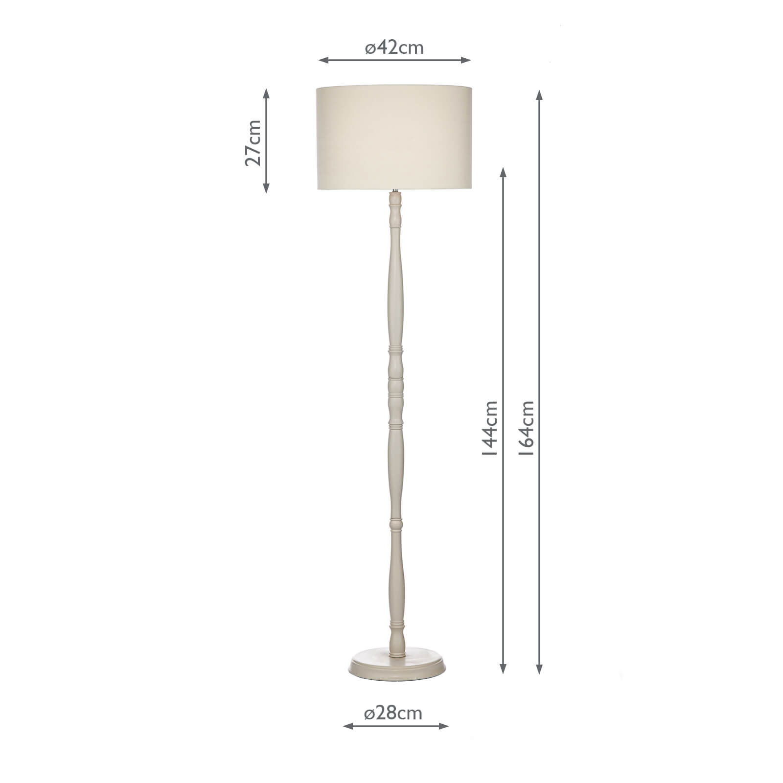 Dunlop Floor Lamp Cream Complete With Shade, How To Measure For A Floor Lamp Shade