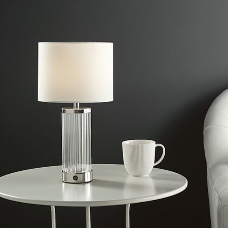 Enrico Rechargeable Table Lamp Polished Nickel